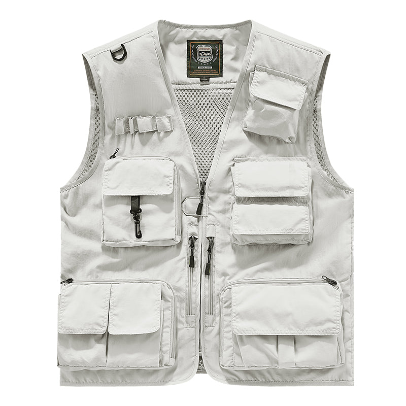 🔥15-Pocket Quick-Dry Fishing Vest | Hiking & Photography Outdoor Gear ✅ Custom Logo/Print ⚡ POD Embroidery Design ✨ Multi-Color 1-Piece Order
