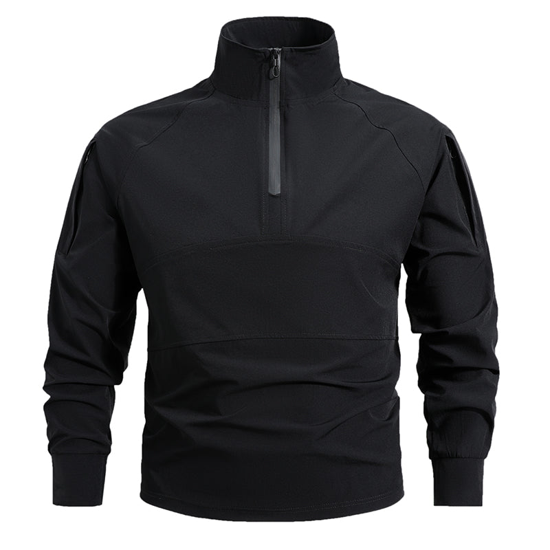 Quick Dry Outdoor Shirt Half Zipper Collar Long Sleeve Large Size Climbing Sports Custom Logo Embroidery Printing Available
