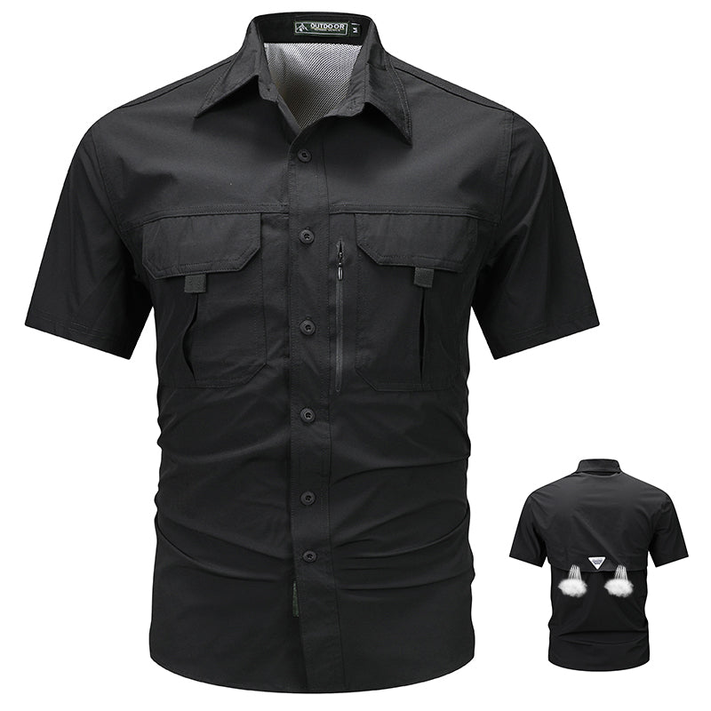 Quick Dry Short Sleeve Shirt Outdoor Sports Work Shirt Large Size Mountain Climbing Custom Logo Embroidery And Printing Available