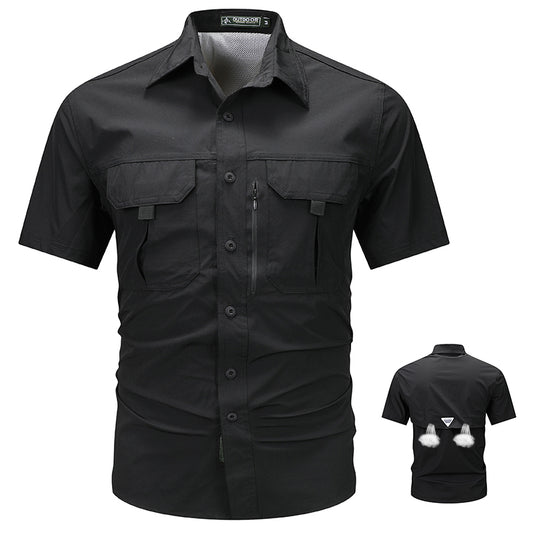 Quick Dry Short Sleeve Shirt Outdoor Sports Work Shirt Large Size Mountain Climbing Custom Logo Embroidery And Printing Available
