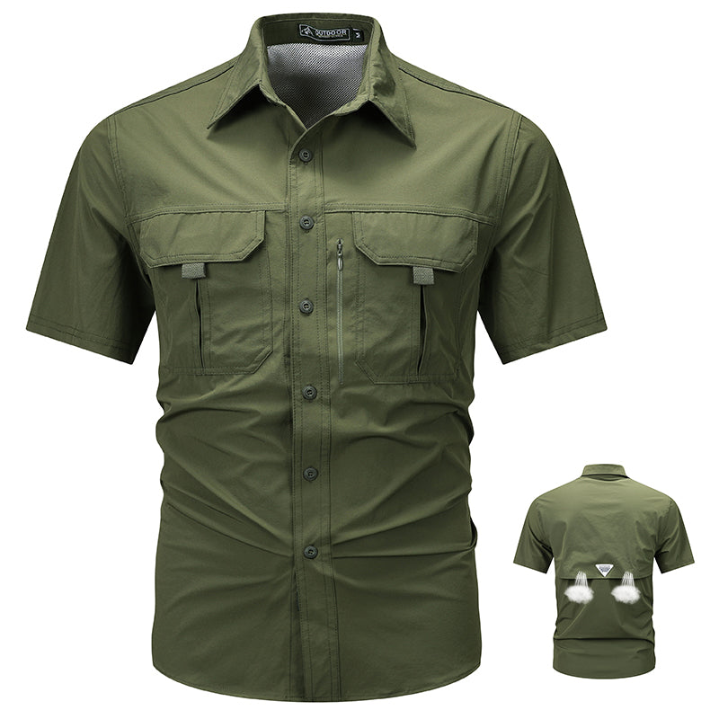 Quick Dry Short Sleeve Shirt Outdoor Sports Work Shirt Large Size Mountain Climbing Custom Logo Embroidery And Printing Available