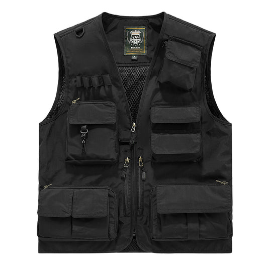 🔥15-Pocket Quick-Dry Fishing Vest | Hiking & Photography Outdoor Gear ✅ Custom Logo/Print ⚡ POD Embroidery Design ✨ Multi-Color 1-Piece Order