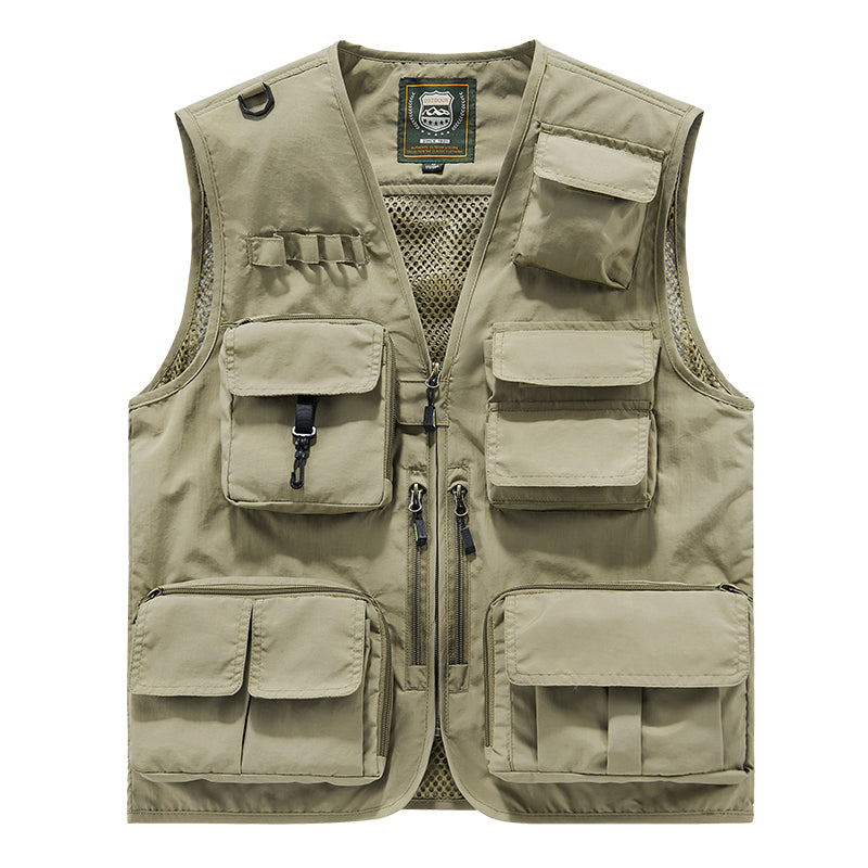 🔥15-Pocket Quick-Dry Fishing Vest | Hiking & Photography Outdoor Gear ✅ Custom Logo/Print ⚡ POD Embroidery Design ✨ Multi-Color 1-Piece Order