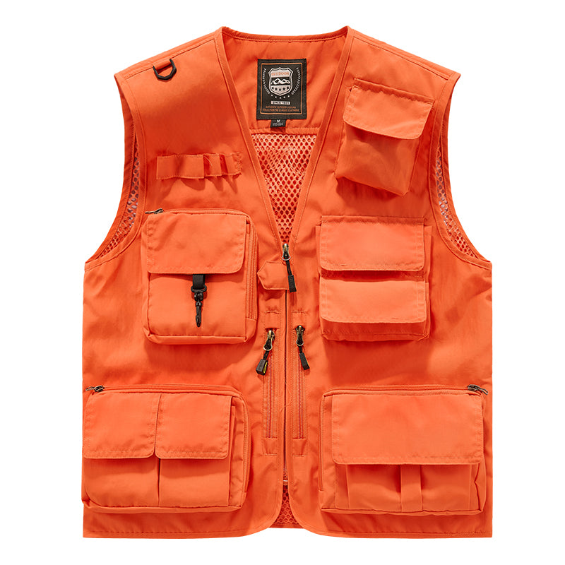 🔥15-Pocket Quick-Dry Fishing Vest | Hiking & Photography Outdoor Gear ✅ Custom Logo/Print ⚡ POD Embroidery Design ✨ Multi-Color 1-Piece Order