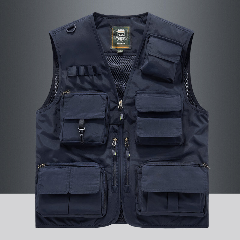 🔥15-Pocket Quick-Dry Fishing Vest | Hiking & Photography Outdoor Gear ✅ Custom Logo/Print ⚡ POD Embroidery Design ✨ Multi-Color 1-Piece Order