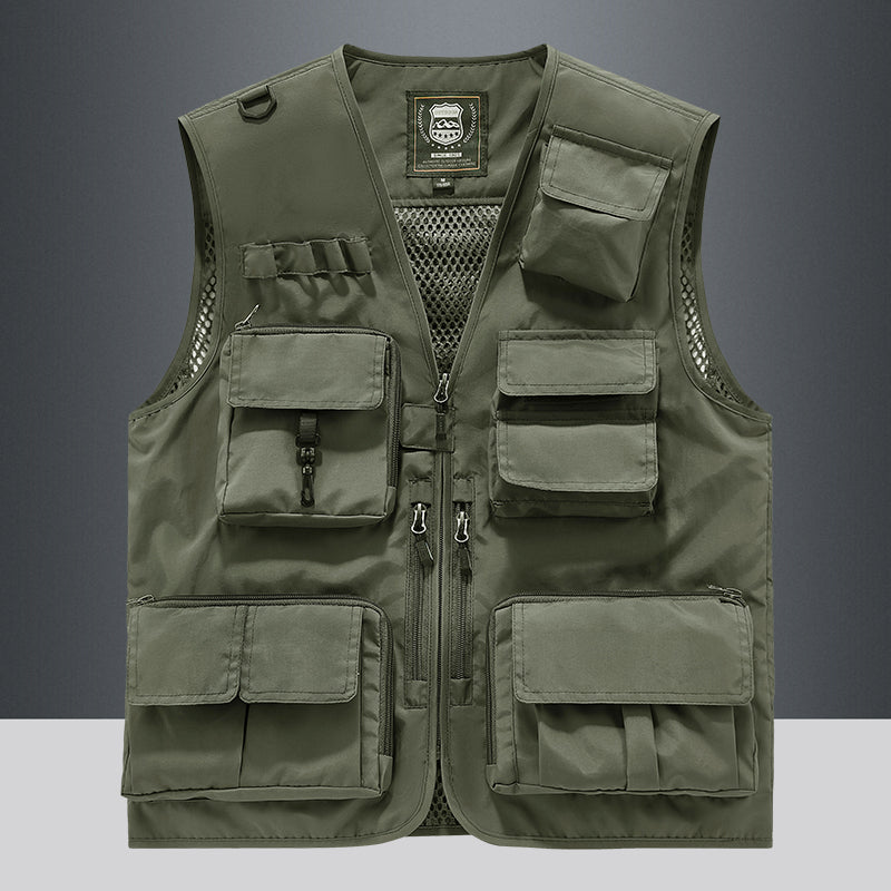 🔥15-Pocket Quick-Dry Fishing Vest | Hiking & Photography Outdoor Gear ✅ Custom Logo/Print ⚡ POD Embroidery Design ✨ Multi-Color 1-Piece Order